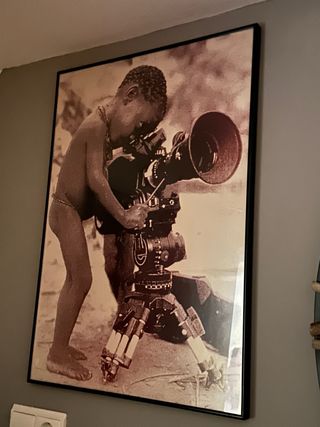 Fotografia niño cámara de cine vintage