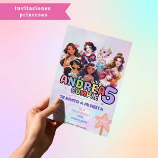 Invitación de cumpleaños princesas
