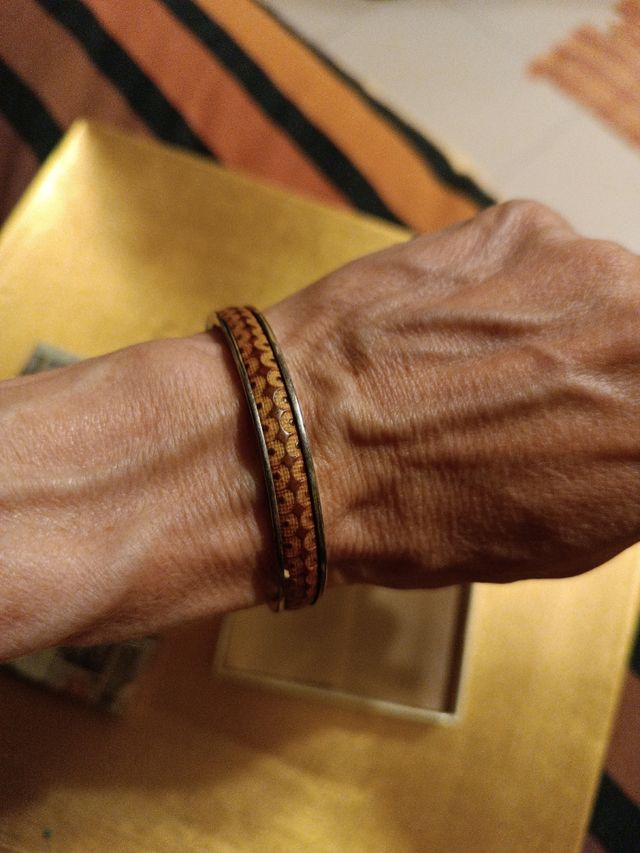 Pulsera piel serpiente plata