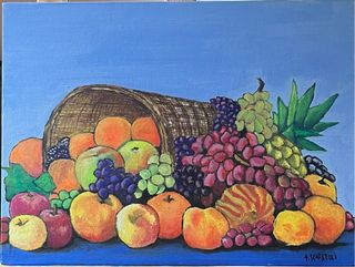 Dipinto ad olio “cesto di frutta”