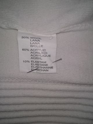 Cardigan maglia ragazzo tg L bianca - cerniera -