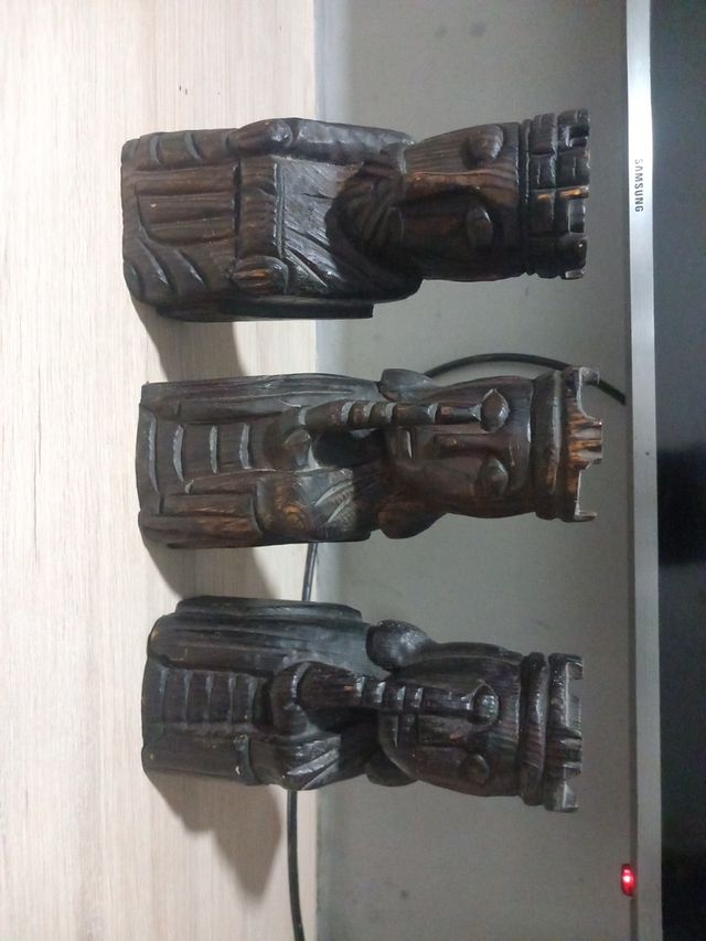 Reyes Católicos: 3 figuras madera