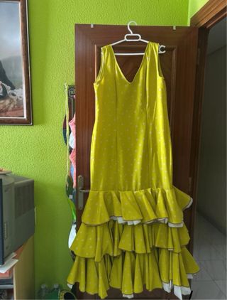 Traje Flamenca lunares verde