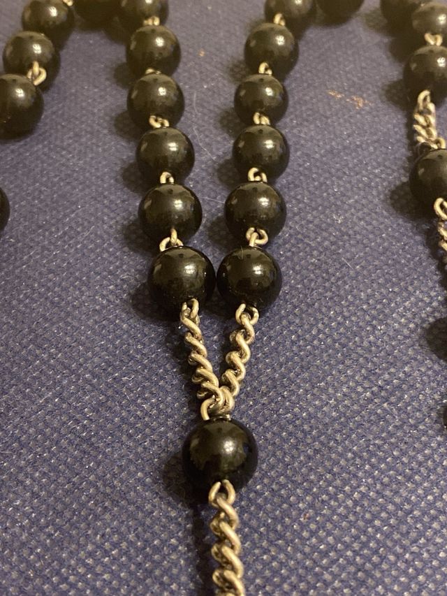 Rosario antico in guttapercha