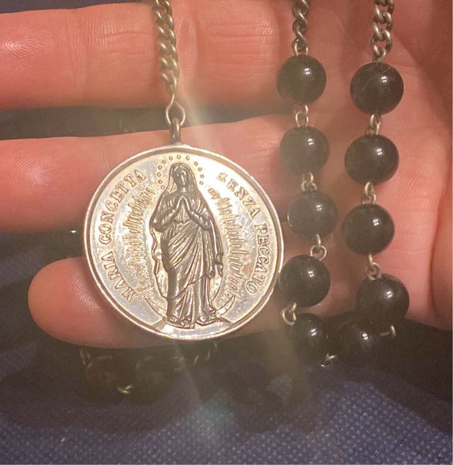 Rosario antico in guttapercha