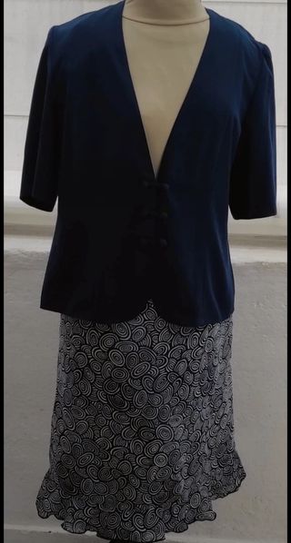 Fato saia e casaco, tipo seda