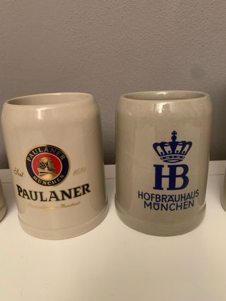 Set boccali da birra pubblicitari vintage