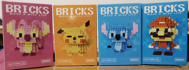 Stitch, Angel, Pikachu, Mario Bricks