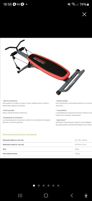 Banco Musculación Weider Body Works