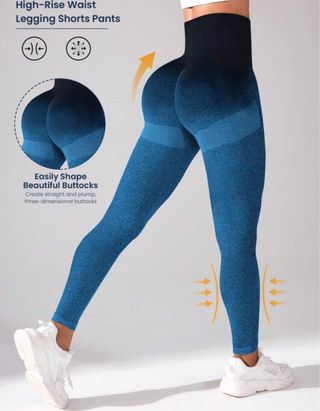 Leggings deportivos Shein - Talle alto - Azul 