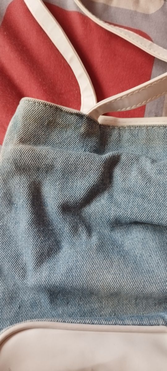 Bolso vaquero azul y blanco