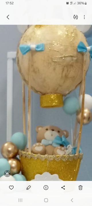 Torta finta nascita, palloncino aerostatico 