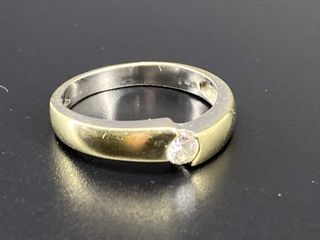 sortija oro 18k con piedra con circonita