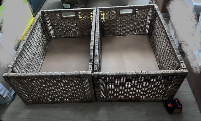 2 canastas de fibra natural