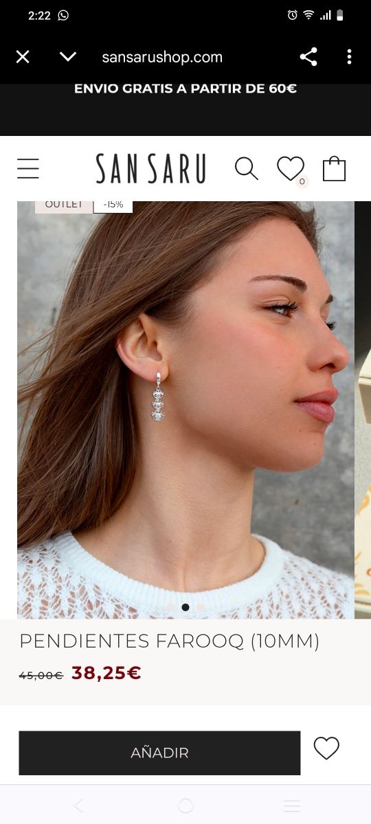 Pendientes con ojos protección plata.