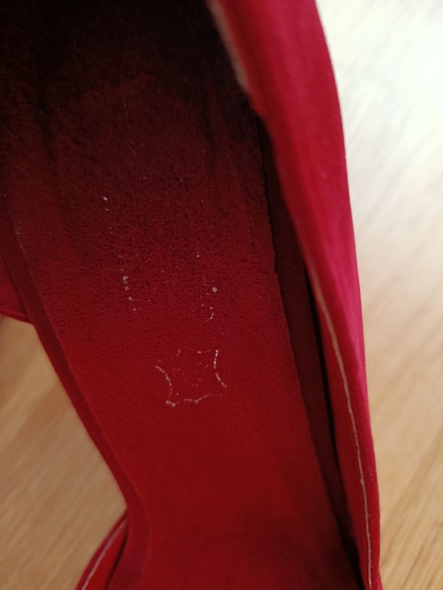 Zapatos salón terciopelo rojo