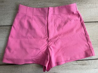 Shorts Zara rosa tiro alto