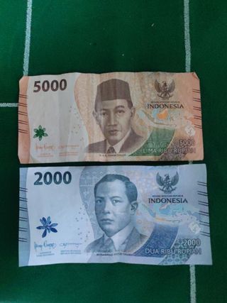 Banconote Indonesia 5000 e 2000 Rupiah