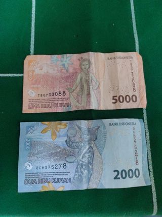 Banconote Indonesia 5000 e 2000 Rupiah