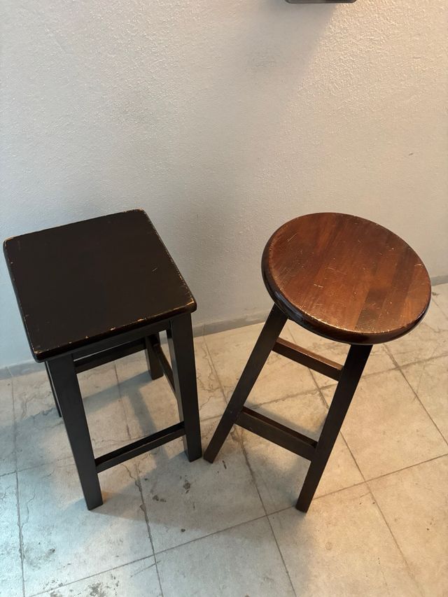 Taburetes madera altos para barra