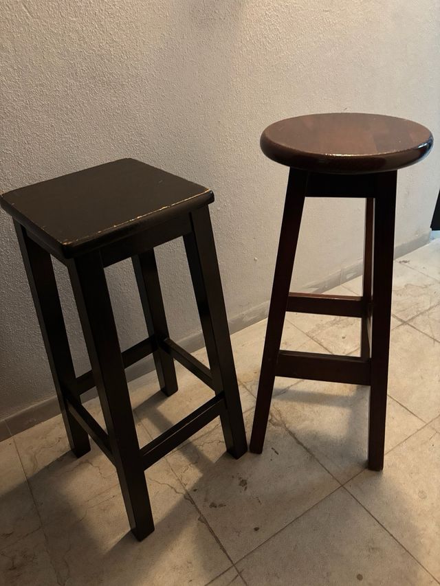 Taburetes madera altos para barra