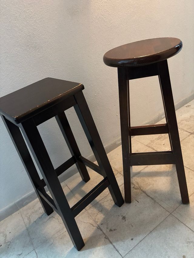 Taburetes madera altos para barra