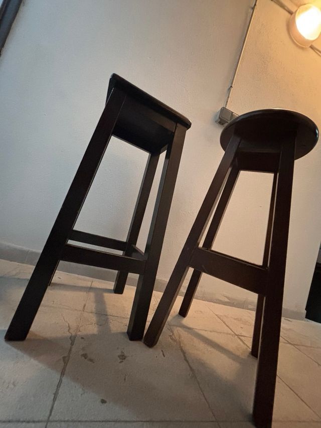 Taburetes madera altos para barra