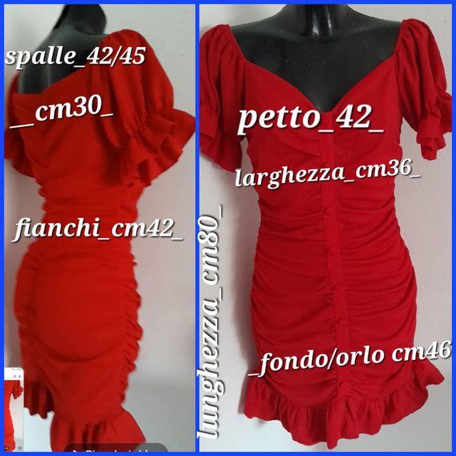 Abito Spalle scoperte tg S rosso