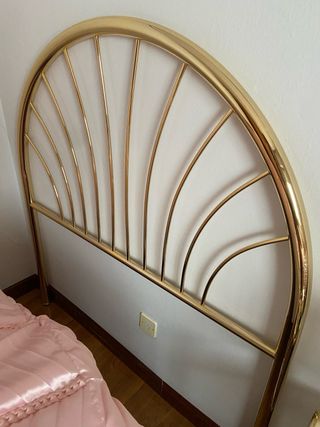 Cabecero cama metal dorado