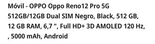 Oppo Reno12 Pro 5G - 512 GB/12 GB