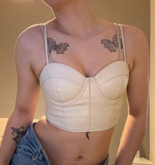 Top crop polipiel talla S nuevo