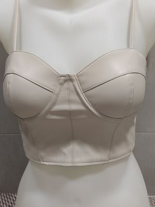 Top crop polipiel talla S nuevo