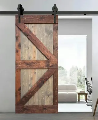 Puerta granero madera maciza 2 colores