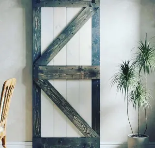 Puerta granero madera maciza 2 colores