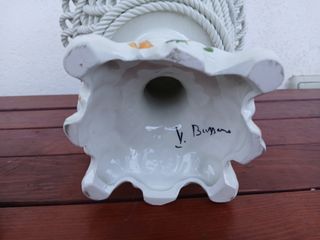 Cesto Cestino Intreccato Ceramica Bassano con Fior