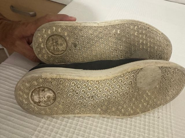 Zapatillas Gucci altas - azul marino y rojas