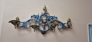 Mesa consola mármol-bronce azul