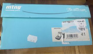 Sandalia tacón corcho, pulsera Mustang,caja origen