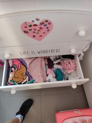 Comoda con bañera y cambiador de bebe