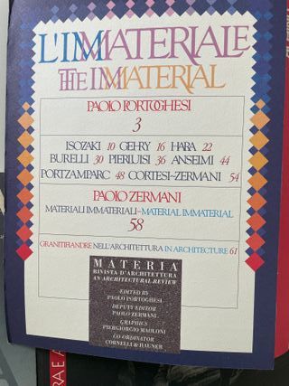 Materia, rivista d’architettura, 5 numeri