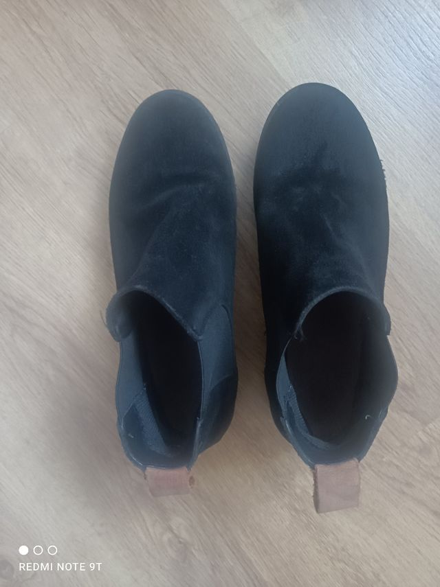 Botines negros ante - talla 38