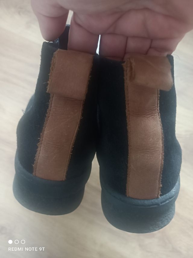 Botines negros ante - talla 38