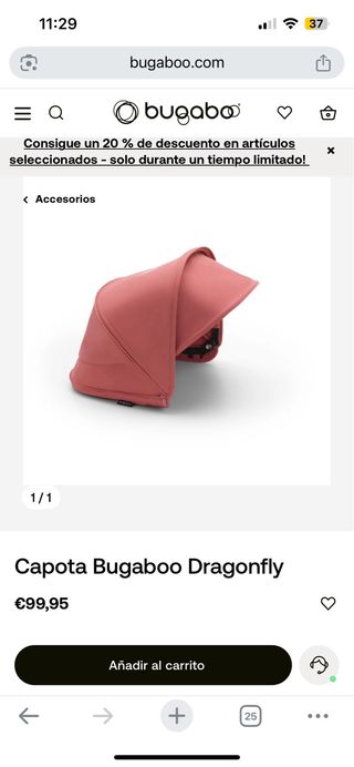 Capota rosa Bubagoo Dragonfly