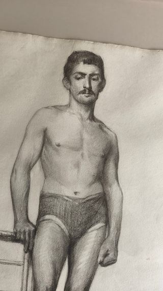 Dibujo de estudio bellas arte Paris siglo XIX