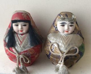 COPPIA DI BAMBOLE AMULETO DARUMA JAPAN