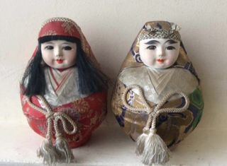 COPPIA DI BAMBOLE AMULETO DARUMA JAPAN