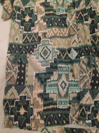 Camisa Pull&Bear estampada verde-beige
