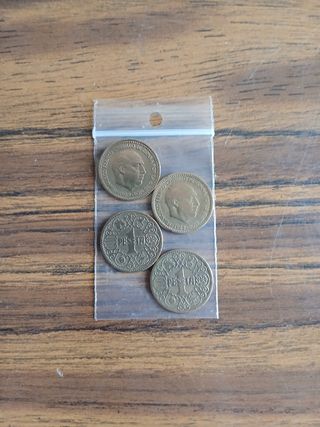 Lote 4 Monedas 1 Peseta Franco 