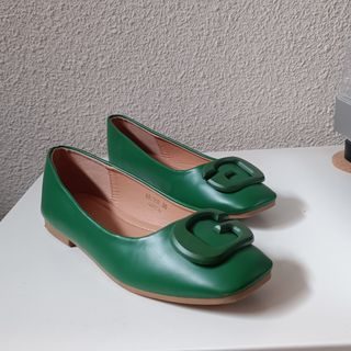 Bailarinas Manoletinas con tacón verdes