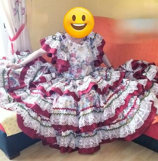 Traje Flamenca Rojo - Multicolor